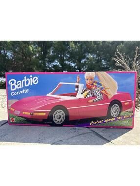 Barbie Pink Corvette Convertible Sports Car 1994 Mattel 67164 Sealed Dented Box